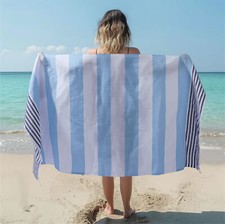 Drap de Bain 180x100 - Fouta pour Hammam Sauna en 100% Coton Serviette de Plage