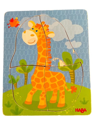 Haba puzzle girafe bois - puzzle, 4
