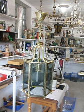 ++"503.7"      BELLE LANTERNE 6 FACES EN VERRE ET METAL DORE