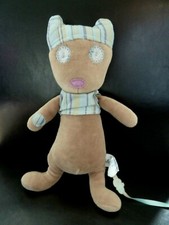 *. DOUDOU PELUCHE OBAIBI OKAIDI OURS CHAT PIRATE marron bleu 28cm - ETAT NEUF*