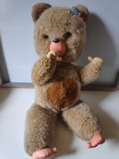 Peluche doudou ours Peposo 45 cm yeux mobiles VIR vintage 