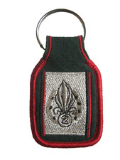 PORTE CLES TISSUS BRODE DOUBLE FACE LEGION ETRANGERE 2° REI NIMES