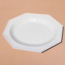 Ancien plat 36 cm / Creil et Montereau coloris ivoire / modèle perle