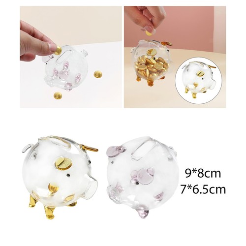 Tirelire cochon verre - cochon, en