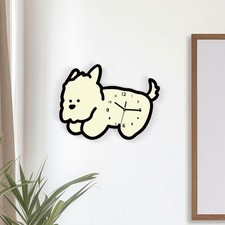 Horloge murale chien silencieuse, décorative et sans tic-tac, pour chambre à