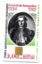 RARISSIME TELECARTE DE 1997 TAAF 120 U. TIRAGE 750 EXEMPLAIRES. AMIRAL DE KERGUE