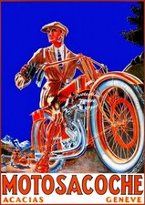 MOTOSACOCHE MOTO Rf1486 - POSTER HQ 40x60cm d'une AFFICHE VINTAGE