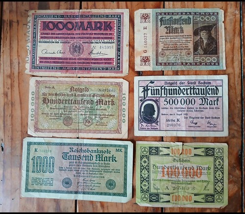 Lot anciens billets - de, 6