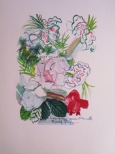 Raoul DUFY (1877-1953) LITHO COULEUR ROSE FLEURS FAUVISME MOURLOT 1965