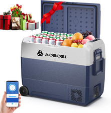 Glaciere a Compression 60L, Glaciere Electrique Wifi APP, 12 V/24 V Et 100-240 V