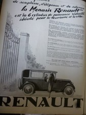 RENAULT MONASIX 6 cylindres 8 publicité papier ILLUSTRATION 1928