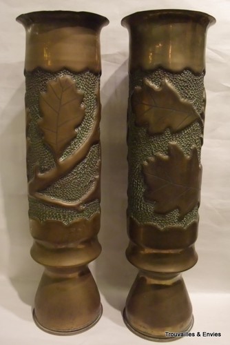 Paire vase obus - obus, à
