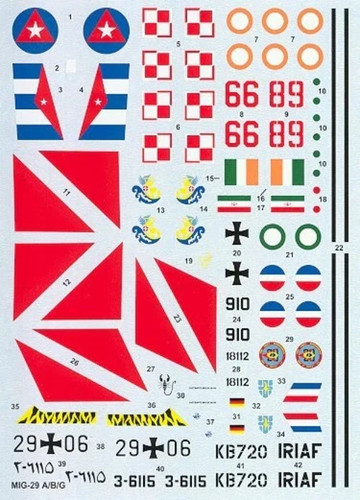 Decal mig 29 - 1/72, mig-29a