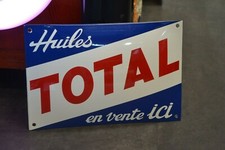 Plaque émaillée TOTAL huile