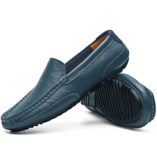 mocassin chaussure cuir homme décontracté noir bleu noire sans lacet souple