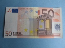 Billet 50 Euros € 2002 signature Jean Claude Trichet, série X, 2 photos