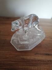 Sculpture Ours Cristal Transparent Et Depoli