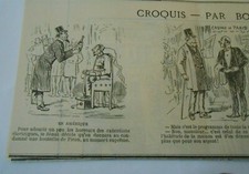 Caricature Vignette 1889 Amérique Chaise électrique une bouteille Amer Picon