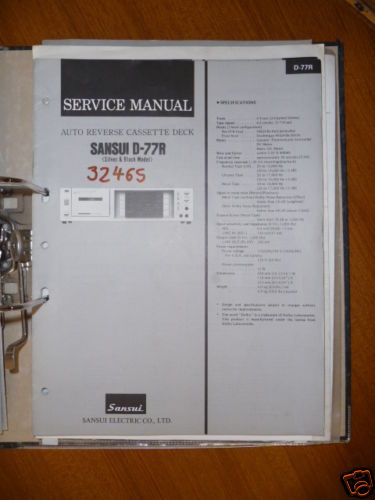 Manuel service sansui 77r - manuel, d-77r