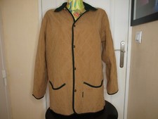 VESTE VINTAGE MATELASSE FEMME LESQUIMAU COULEUR MARRON CARAMEL, TAILLE S /M