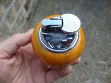 briquet  de table vintage onyx orange , années 70