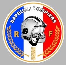 SAPEURS POMPIERS BLASON ECUSSON AUTOCOLLANT STICKER 25cm SA136