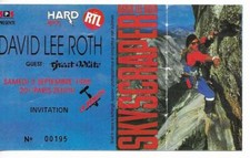 RARE / TICKET BILLET CONCERT - DAVID LEE ROTH VAN HALEN LIVE A PARIS FRANCE 1988