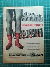678 PUBLICITE ANCIENNE 1950 Chaussettes homme Rilsan dos Longines Reynolds