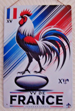 CADRE TABLEAU PLAQUE TOLE PEINTE COQ RUGBY XV de FRANCE