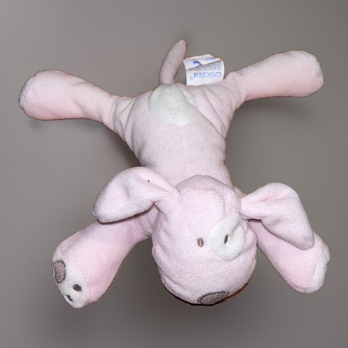 Doudou peluche chien rose