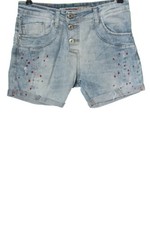PLEASE Short en jean Dames Pantalon court T EU 34 bleu-rouge style décontracté