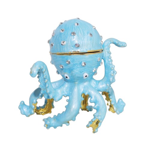 Blue octopus trinket box - trinket,