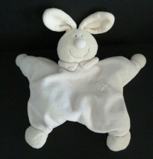 Z6- DOUDOU PLAT JOLLYBABY LAPIN ROSE ECRU COURRONNE COL  - BE