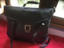 Besace vintage  Texier cuir noir  . ( A/Y /F/V) D)