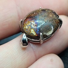 Pendentif ARGENT 925 Opale Boulder Australienne Yowah Queensland 