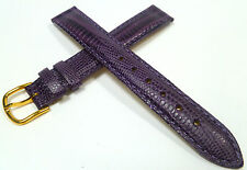 15 mm violet violet bracelet de montre lézards gaufrage bracelet de montre cu...