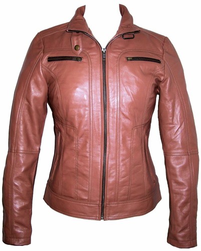 Veste cuir mouton marron - veste,
