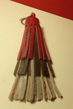 PORTE-CLES BIJOU DE SAC POMPON 100 % Cuir MULTICOLORE 13 CM  FABRIQUE EN FRANCE