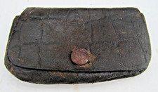 Très ancien porte monnaie en Cuir - métier ancien.