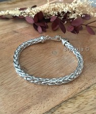 Bracelet Maille Palmier 19CM En Argent Massif 925/1000 Rhodié Bijoux Femme Neuf