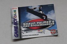 Manuel du snowboarder Shaun Palmer's Pro Nintendo Gameboy Color