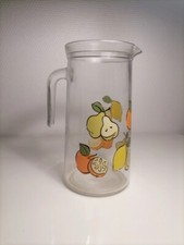 Pot à eau, carafe jus de fruit carafe vintage décor poire, citron, orange