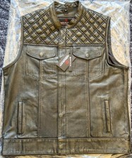 Gilet Cuir Vintage Neuf 3xl