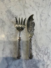 Couverts de service à poisson . Métal argenté