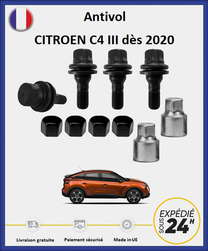 Ecrous antivol roues noir - ecrous,