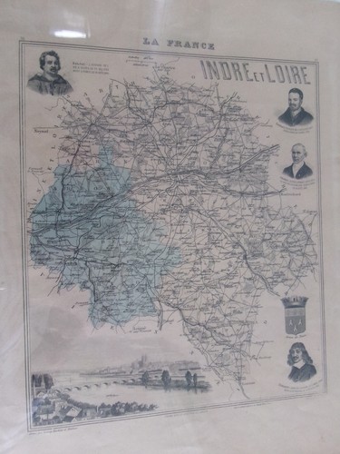 Gravure 19ème carte - gravure,
