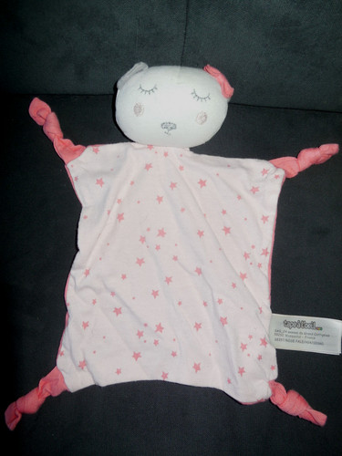 Doudou plat ours rose - ours,