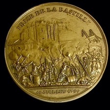 Médaille Bronze Prise de la Bastille 14 juillet 1789 Révolution Française 42 mm