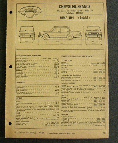 Fiche technique automobile