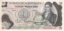 Billet banque COLOMBIE COLOMBIA 20 PESOS 1982 état voir scan 912